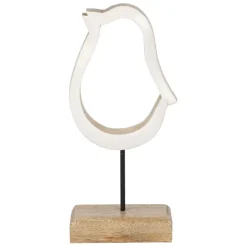 Fabrique de Styles Petits Objets Déco>Déco poussin en manguier et fer naturel et blanc - Floréal Naturel, Blanc