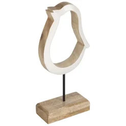 Fabrique de Styles Petits Objets Déco>Déco poussin en manguier et fer naturel et blanc - Floréal Naturel, Blanc