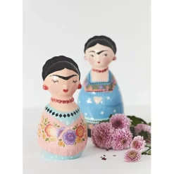 Fabrique de Styles Petits Objets Déco>Décoration Frida bleu en dolomite h18cm Multicolore