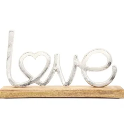 Fabrique de Styles Petits Objets Déco>Décoration love sur support en bois 32x5xh19cm Naturel