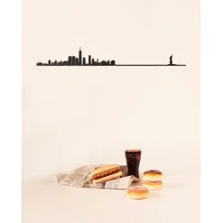 Fabrique de Styles Déco À Suspendre Et Adhésive>Décoration murale ligne en acier NYC L50cm Noir