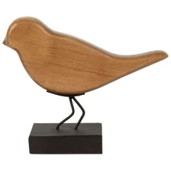 Fabrique de Styles Petits Objets Déco>Deco moineau en bois naturel et noir - Campagne Naturel, Noir