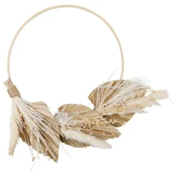 Fabrique de Styles Déco À Suspendre Et Adhésive>Deco murale palmier d30cm en fleurs sechees et saule Naturel