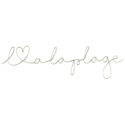 Fabrique de Styles Déco À Suspendre Et Adhésive>Deco murale "a la plage" tournille 50x13cm fer Doré