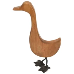 Fabrique de Styles Petits Objets Déco>Deco oie en bois naturel et noir - Campagne Naturel, Noir