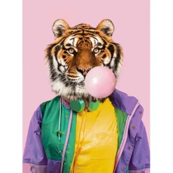 Fabrique de Styles Déco À Suspendre Et Adhésive>Decoration murale fantasia tiger 80x120cm Multicolore