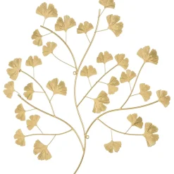 Fabrique de Styles Déco À Suspendre Et Adhésive>Decoration murale feuille de ginkgo metal (53x56cm) Doré