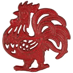 Fabrique de Styles Accessoires De Table>Dessous de plat coq en fonte - Basse-Cour Rouge
