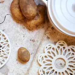 Fabrique de Styles Accessoires De Table>Dessous de plat fleur en fonte D20cm - Rhodonea Blanc cassé