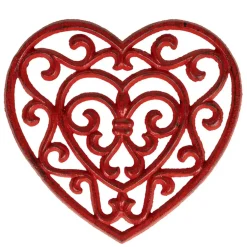 Fabrique de Styles Accessoires De Table>Dessous plat en fonte cœur - rhodonea Rouge