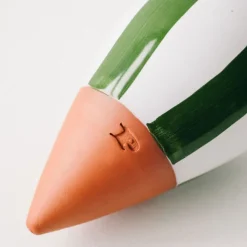 Fabrique de Styles Accessoires>Diffuseur d'eau en argile raye et blanc 25cl - Olla Vert