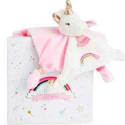 Fabrique de Styles Doudous Et Peluches>Doudou plat Licorne blanc et rose Blanc, Rose