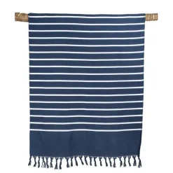 Fabrique de Styles Draps De Plage Et Foutas>Drap de plage en coton marinière bleu 90x180cm - Pestamal Marine