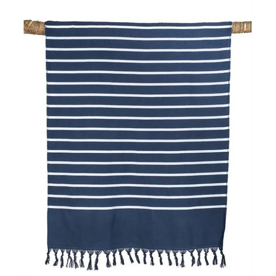 Fabrique de Styles Draps De Plage Et Foutas>Drap de plage en coton marinière bleu 90x180cm - Pestamal Marine