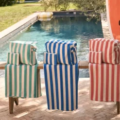 Fabrique de Styles Draps De Plage Et Foutas>Drap de plage en coton rayé et blanc 180x90cm - Palma Corail