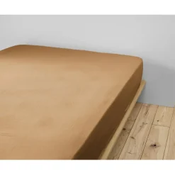 Fabrique de Styles Draps Housses>Drap housse en gaze de coton 160x200cm - Gaia Camel