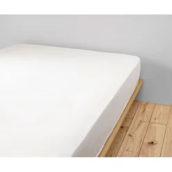 Fabrique de Styles Draps Housses>Drap housse chantilly en gaze de coton 160x200cm - Gaia Blanc