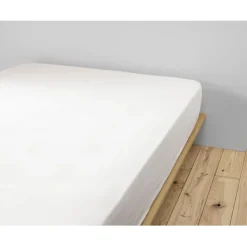 Fabrique de Styles Draps Housses>Drap housse chantilly en gaze de coton 140x190cm - Gaia Blanc