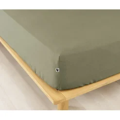 Fabrique de Styles Draps Housses>Drap housse en flanelle romarin 160x200cm - Candice Kaki