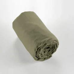 Fabrique de Styles Draps Housses>Drap housse en flanelle romarin 160x200cm - Candice Kaki
