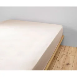 Fabrique de Styles Draps Housses>Drap housse en gaze de coton unie pampa 160x200cm - Gaia Naturel