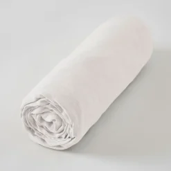 Fabrique de Styles Draps Housses>Drap housse en lin lavé 140x190cm - Soline Craie