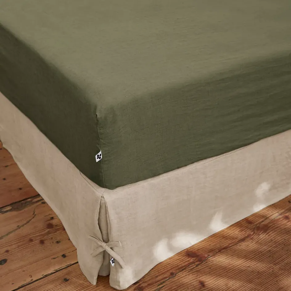Fabrique de Styles Draps Housses>Drap housse en lin lavé 140x190cm - Soline Thym
