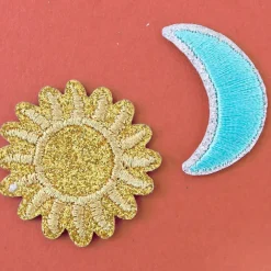 Fabrique de Styles Accessoires Mode>Ecusson thermocollant à  paillettes - Soleil Et Lune Multicolore