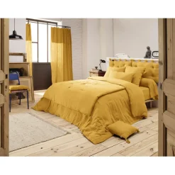 Fabrique de Styles Housses D'édredon>Edredon en gaze de coton 150x150cm - Gaia Safran