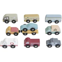 Fabrique de Styles Jouets>Ensemble 9 véhicules circuit de train en bois Multicolore
