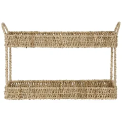 Fabrique de Styles Bibliothèques Et Étagères>Etagere 2 niveaux en jonc de mer h26.5cm - Borneo Naturel