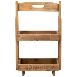Fabrique de Styles Bibliothèques Et Étagères>Etagere 2 paniers en bois recyclé h65.5cm - Campagne Naturel