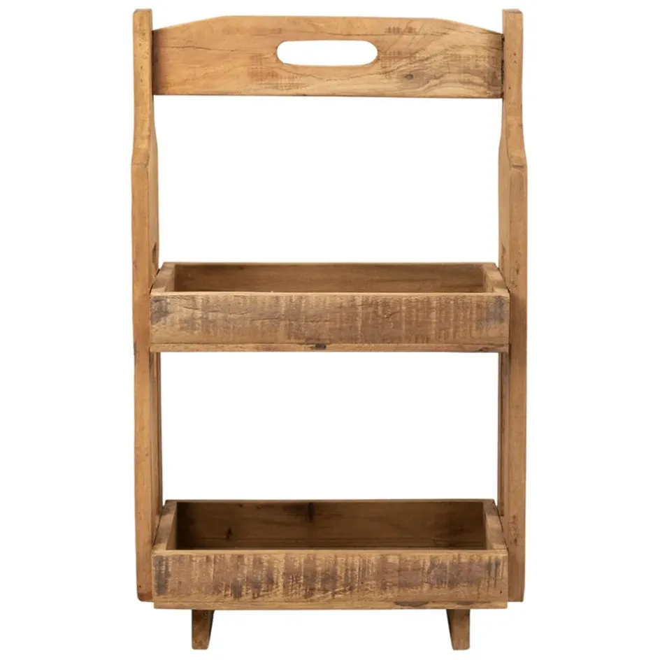 Fabrique de Styles Bibliothèques Et Étagères>Etagere 2 paniers en bois recyclé h65.5cm - Campagne Naturel