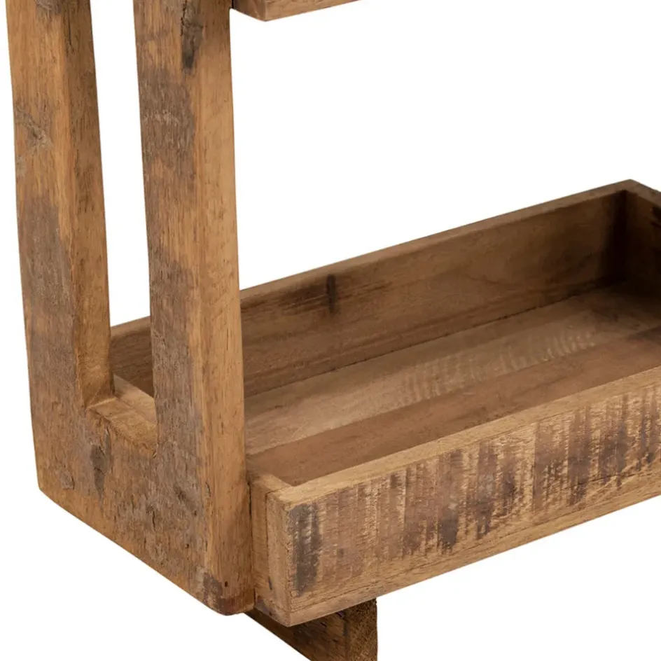 Fabrique de Styles Bibliothèques Et Étagères>Etagere 2 paniers en bois recyclé h65.5cm - Campagne Naturel