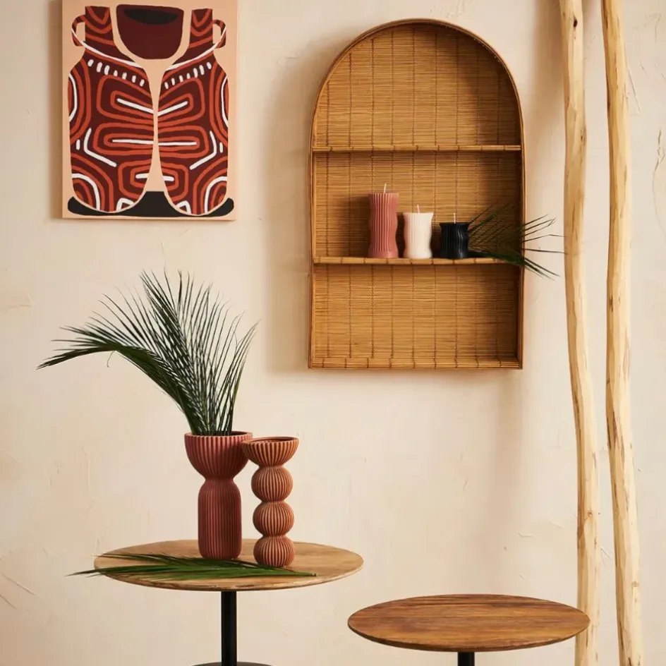 Fabrique de Styles Étagères Murales>Etagere murale 3 niveaux en bambou h80cm - Plaka Naturel