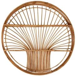Fabrique de Styles Étagères Murales>Etagere murale ronde en rotin - Floraly Naturel