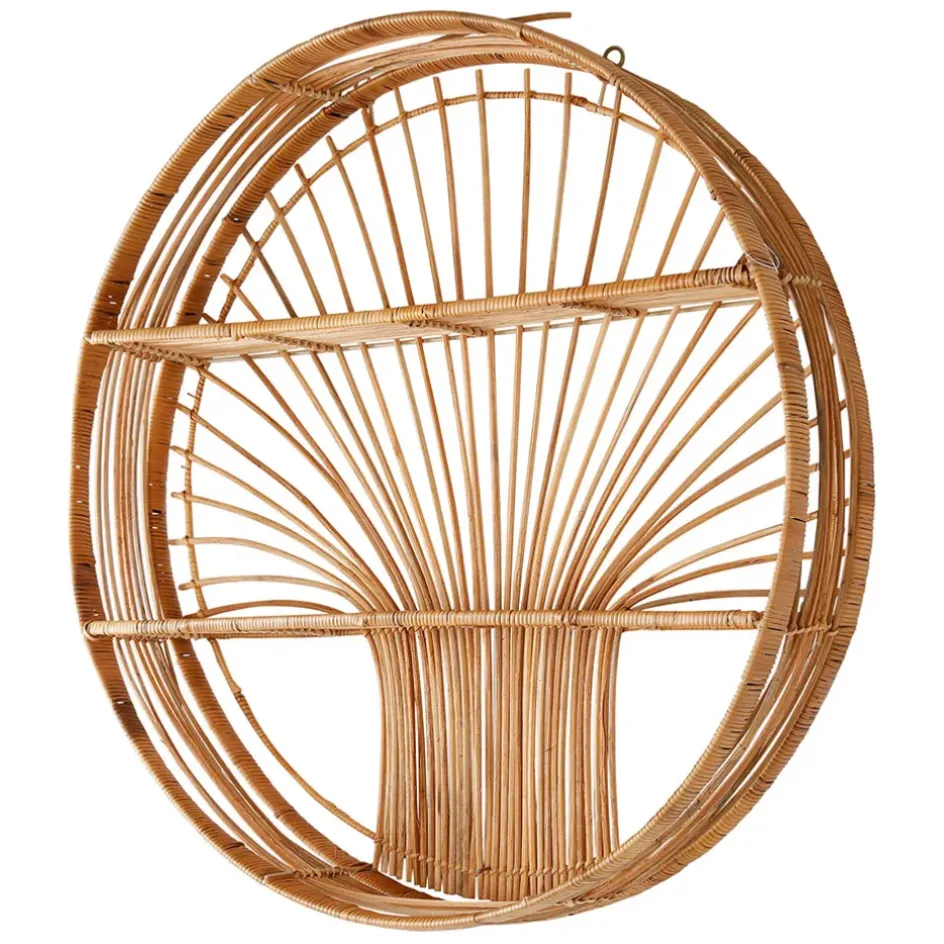 Fabrique de Styles Étagères Murales>Etagere murale ronde en rotin - Floraly Naturel