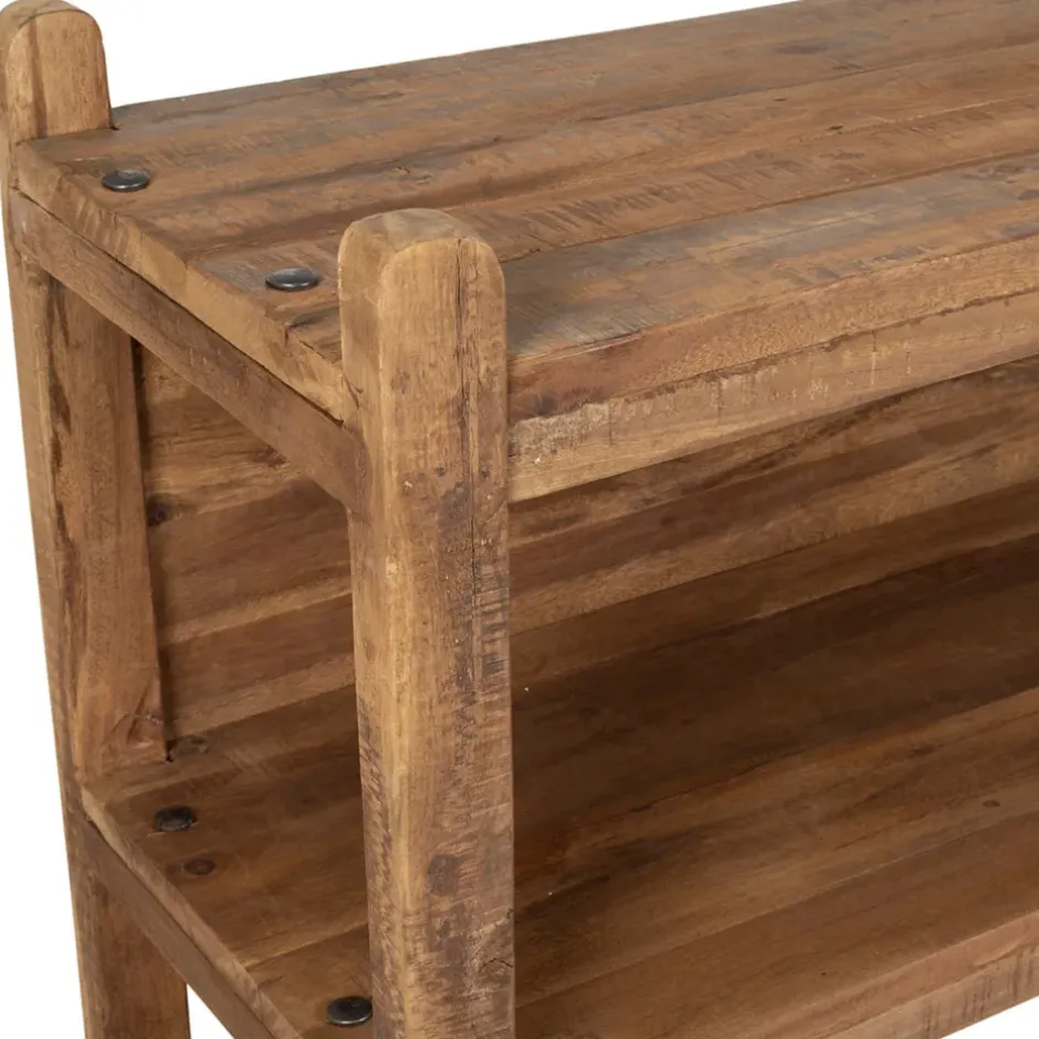 Fabrique de Styles Bibliothèques Et Étagères>Etagère 3 niveaux en bois recyclé 90x35xh100cm - Campagne Naturel