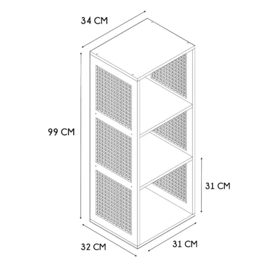 Fabrique de Styles Bibliothèques Et Étagères>Etagère module 3 cases H99cm - Baia Marron