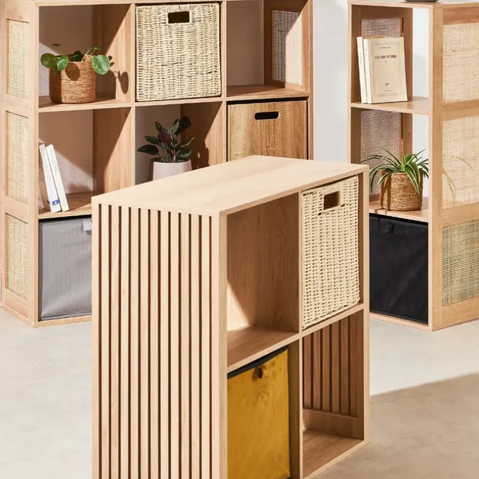 Fabrique de Styles Bibliothèques Et Étagères>Etagère module 4 cases 66x69.9cm - Kara Marron