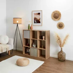 Fabrique de Styles Bibliothèques Et Étagères>Etagère module 9 cases 99x102cm - Kara Marron