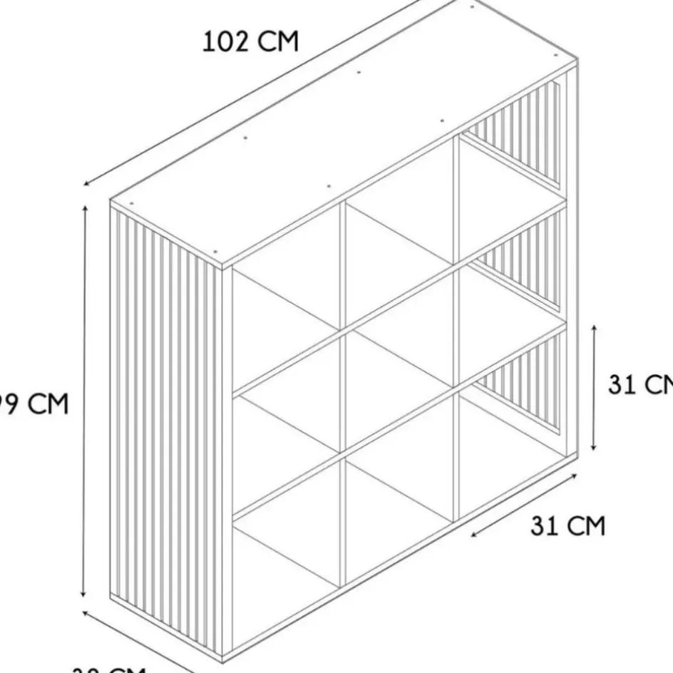 Fabrique de Styles Bibliothèques Et Étagères>Etagère module 9 cases 99x102cm - Kara Marron
