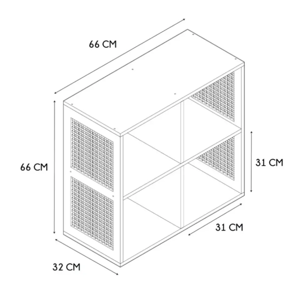 Fabrique de Styles Bibliothèques Et Étagères>Etagère module 4 cases 66x66cm - Baia Marron