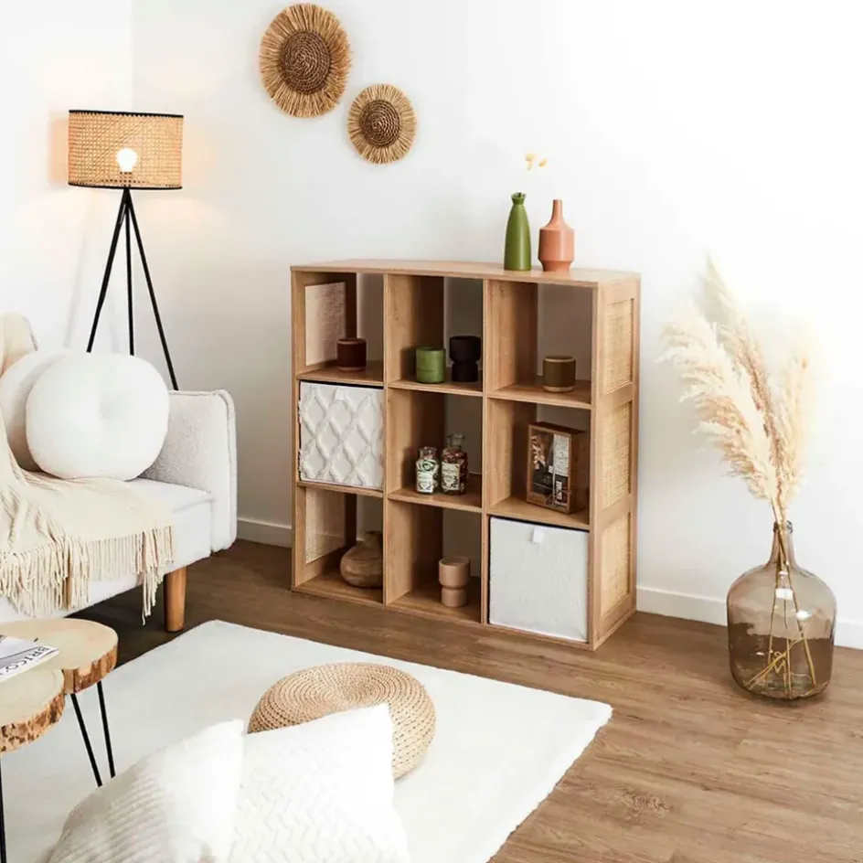 Fabrique de Styles Bibliothèques Et Étagères>Etagère module 9 cases 99x99.6cm - Baia Marron