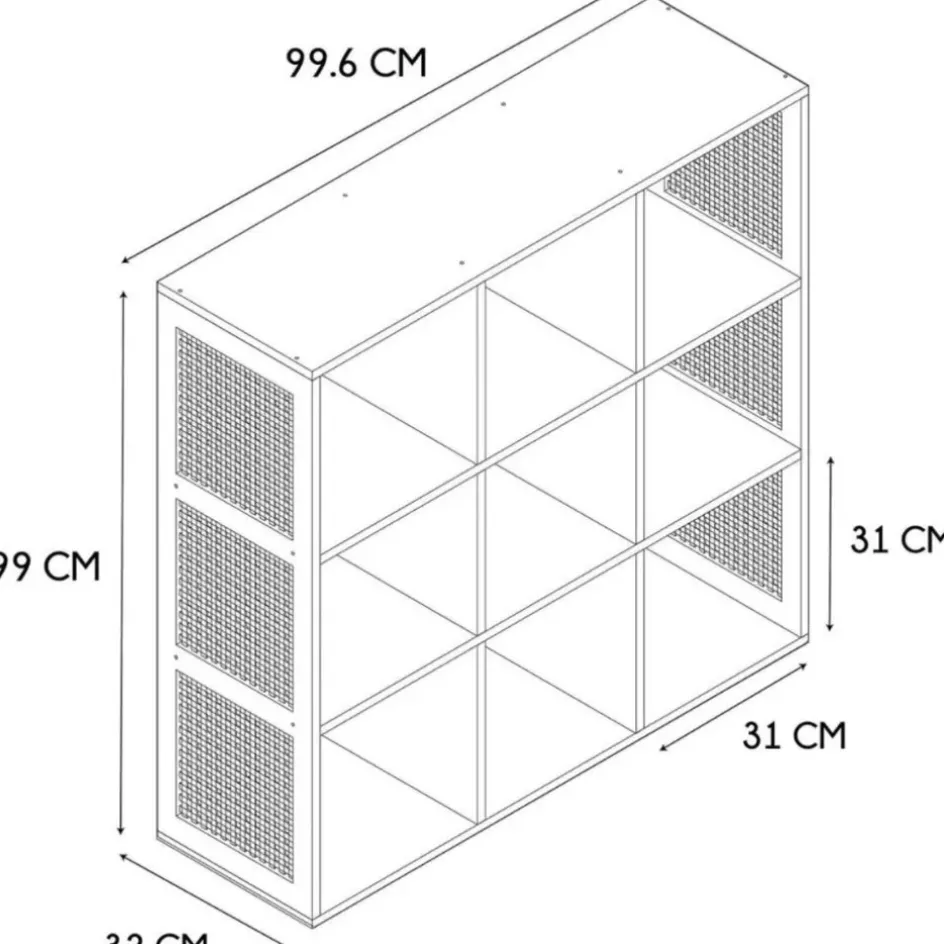 Fabrique de Styles Bibliothèques Et Étagères>Etagère module 9 cases 99x99.6cm - Baia Marron