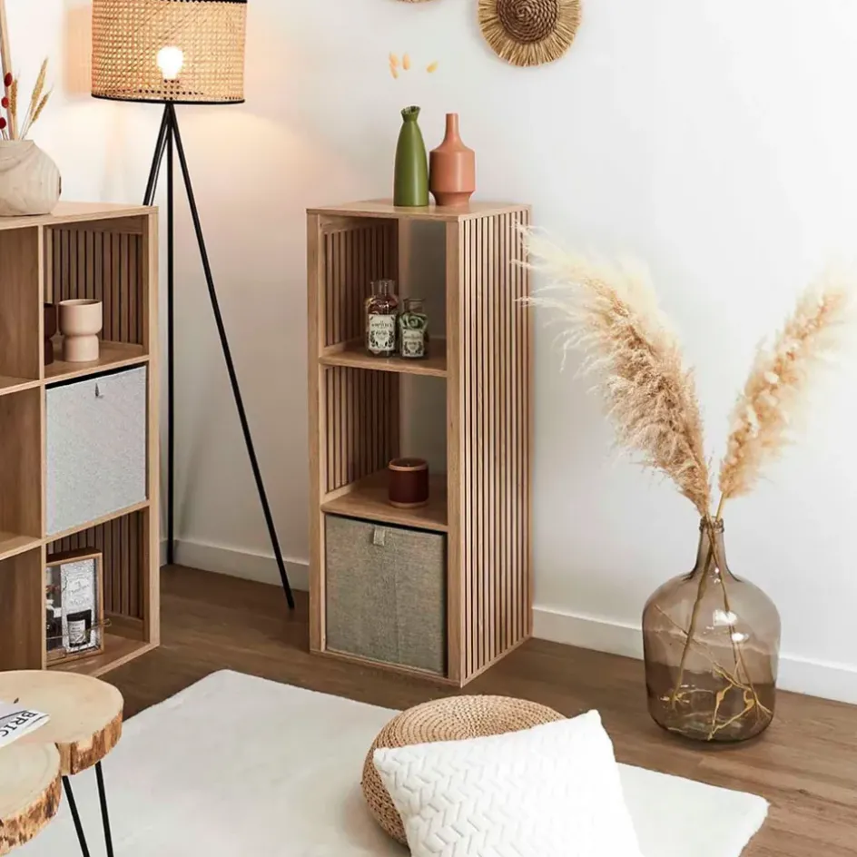 Fabrique de Styles Bibliothèques Et Étagères>Etagères modulables 3 cases H99cm - Kara Marron