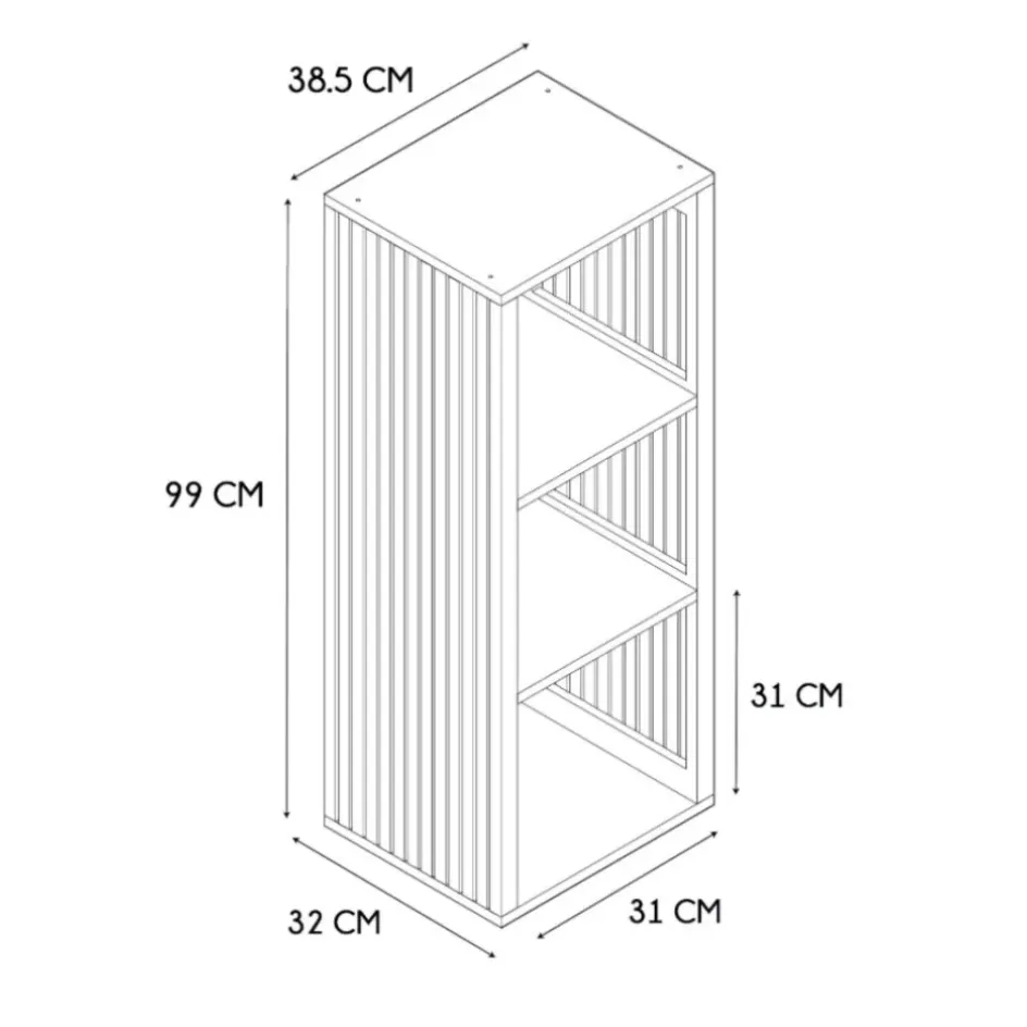 Fabrique de Styles Bibliothèques Et Étagères>Etagères modulables 3 cases H99cm - Kara Marron