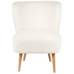 Fabrique de Styles Fauteuils>Fauteuil bouclette blanc - Elément Crème