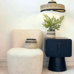 Fabrique de Styles Fauteuils>Fauteuil bouclette imitation fourrure - Eve Blanc