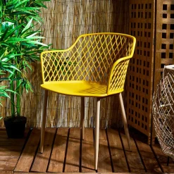 Fabrique de Styles Chaises, Fauteuils|Jardin>Fauteuil de jardin en plastique malaga Jaune